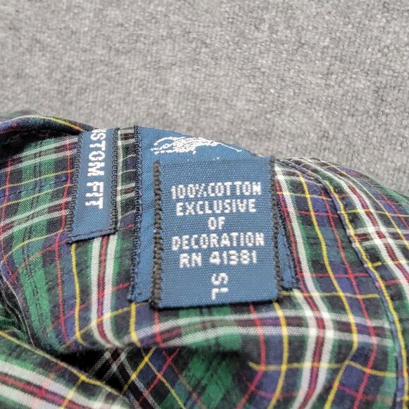 Ralph Lauren Shirt Mens Medium Green Plaid Button Down Long Sleeve Preppy Casual - Picture 8 of 9
